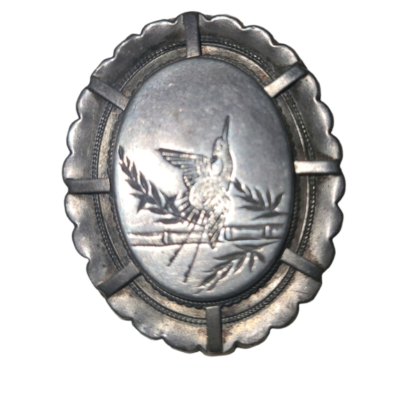 Oval Silver Vintage Brooch - Picture 1 of 3